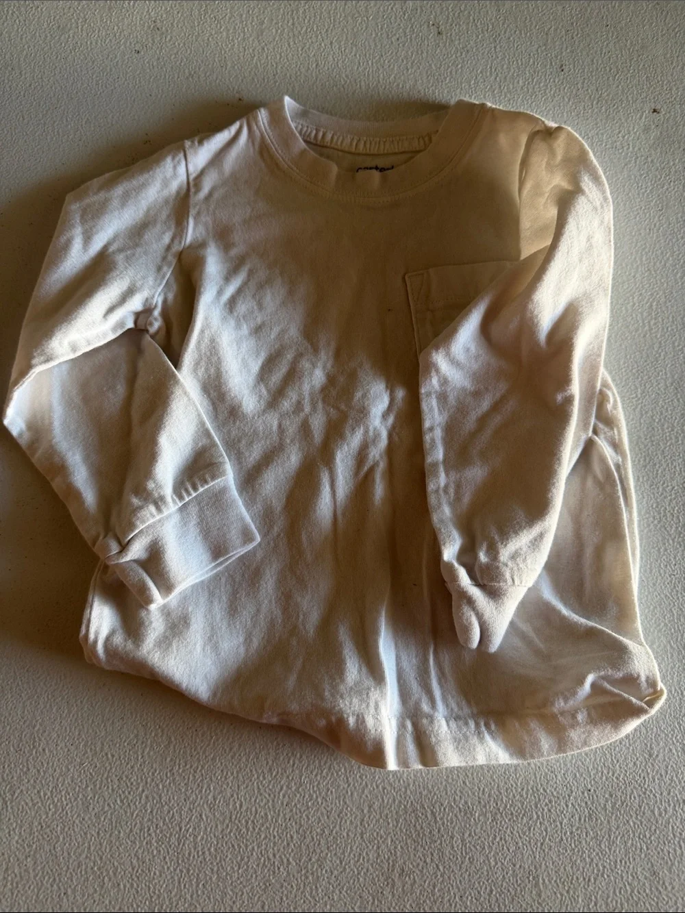 Carter's Cream Long-Sleeve Pocket Tee